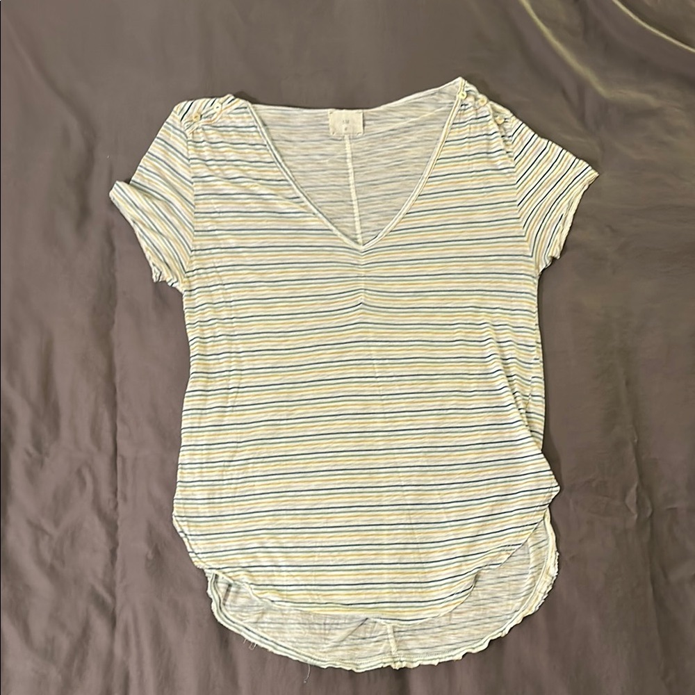 Striped v-neck women’s t